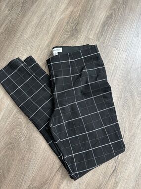Calvin Klein Women’s Black Windowpane Pants Size 6 Stretch Dress Pants